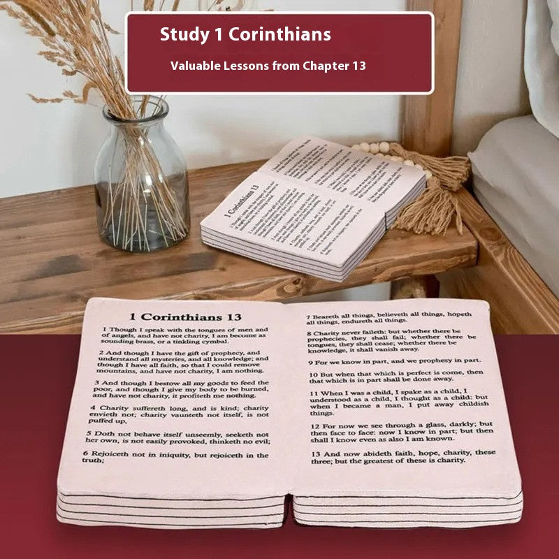 Bible Plush Pillow — Cozy Scripture-Inspired Home Decor