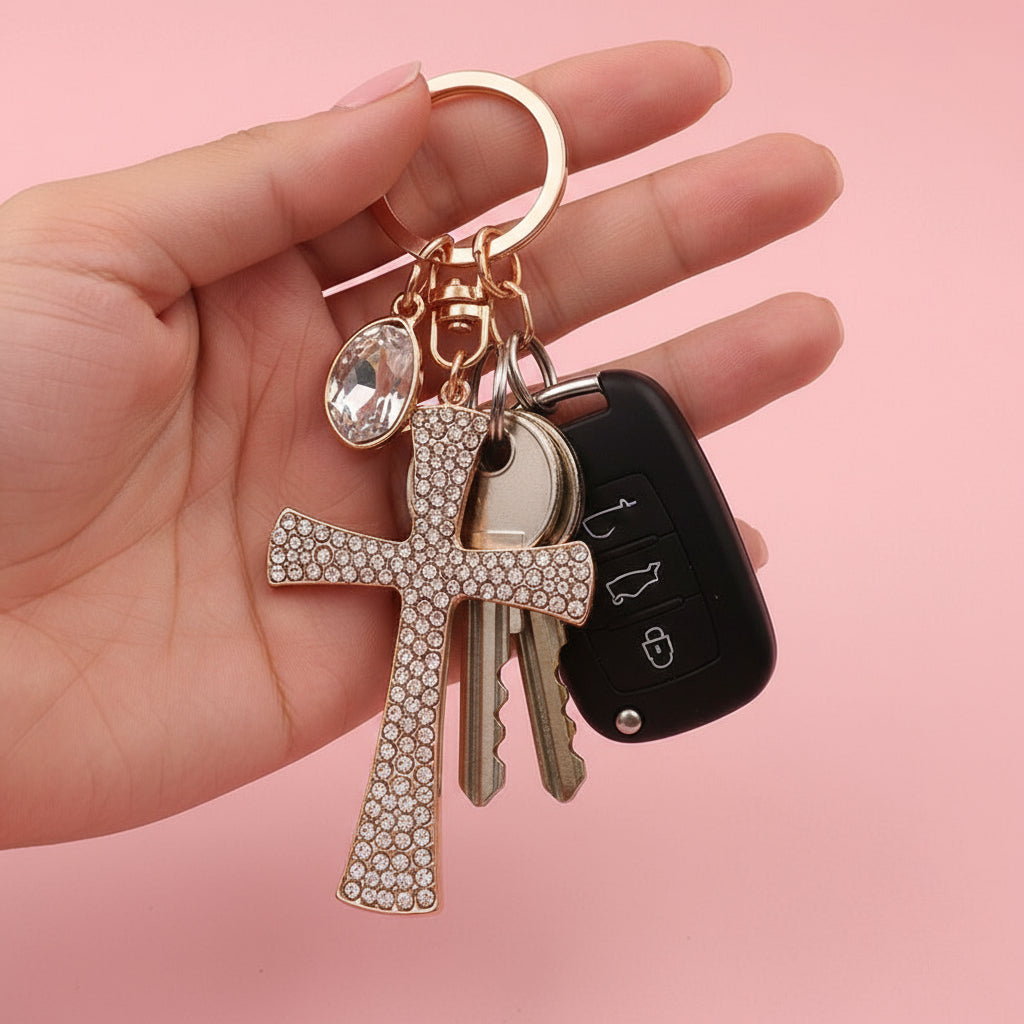 Divine Glow Cross Keychain