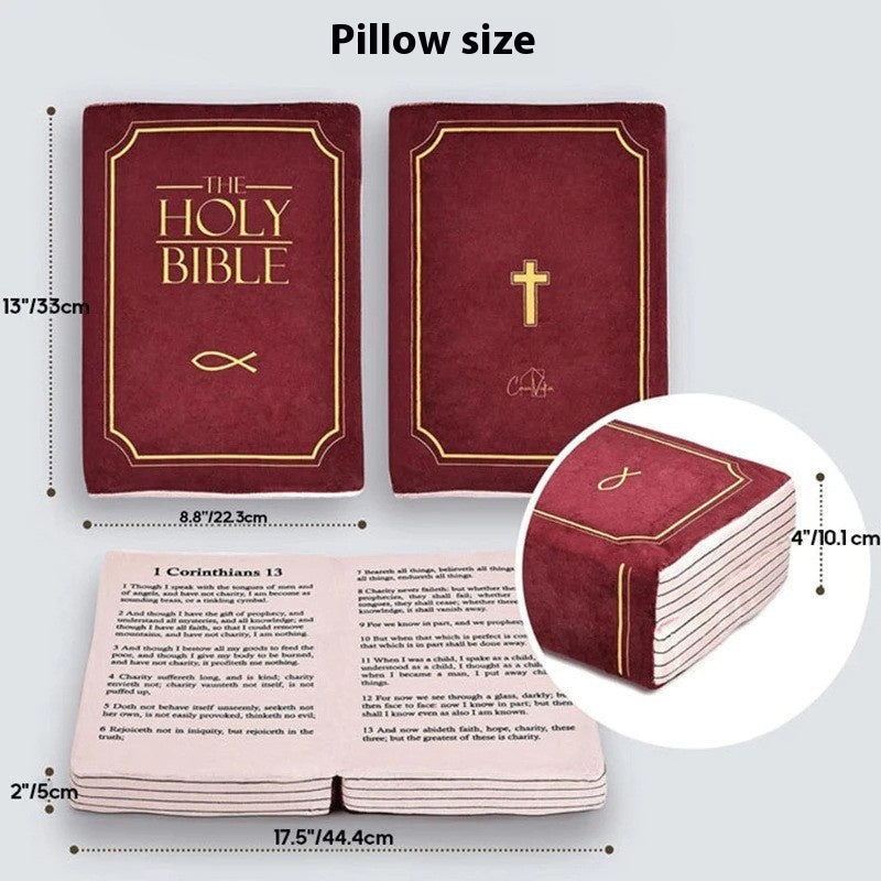 Bible Plush Pillow — Cozy Scripture-Inspired Home Decor