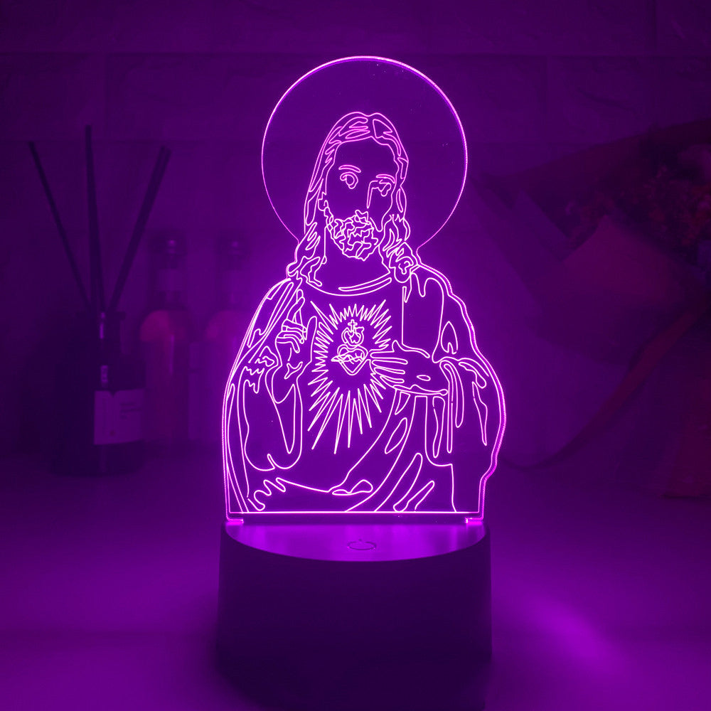 Jesus LED Touch Colorful Night Light – 16 Color Remote & Touch Control