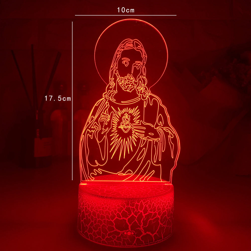 Jesus LED Touch Colorful Night Light – 16 Color Remote & Touch Control